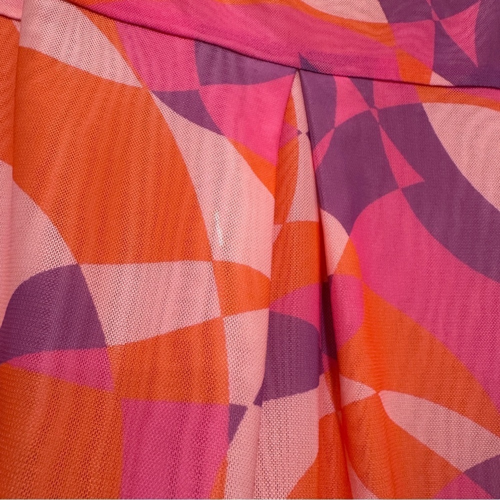 Show Me Your MUMU Blake Button Up Shirt Unisex Sunset Daiquiri Pink Orange Sz XL - Picture 10 of 11